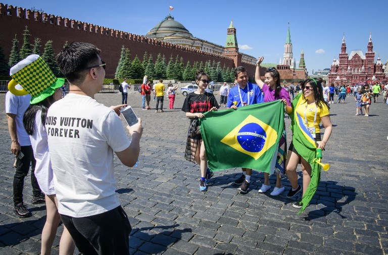 Brasileiros em Moscou durante a Copa do Mundo