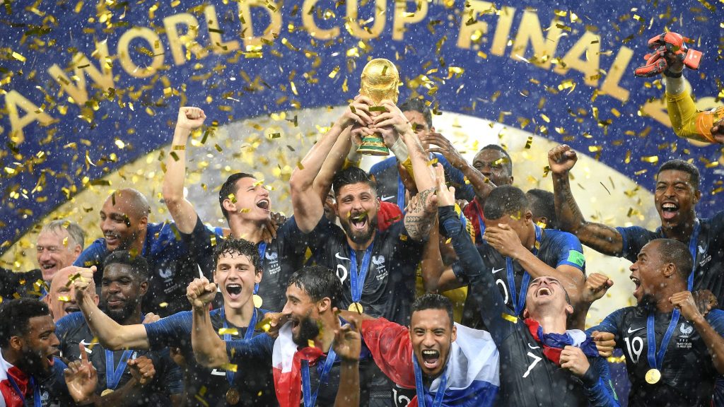 França comemora o título na Copa do MUndo de 2018