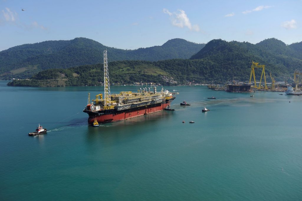 A plataforma de produção de petróleo e gás FPSO Cidade de Mangaratiba