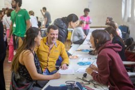 Refugees getting free medical attention on October 19