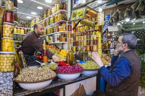 Morocco marrakesh safi region marrakesh imperial city medina unesco site souk sale olives