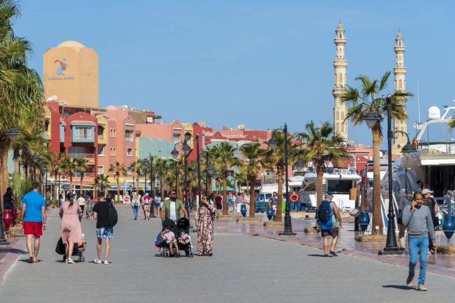 Egypt red sea governorate hurghada quay port hurghada great mosque hurghada el