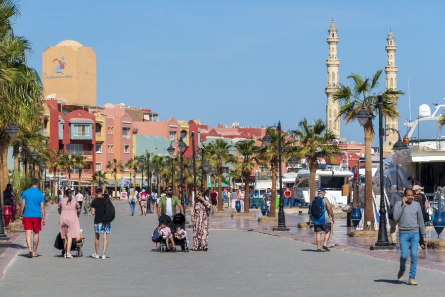 Egypt red sea governorate hurghada quay port hurghada great mosque hurghada el