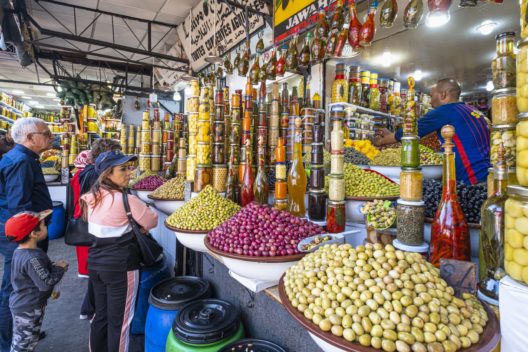 Morocco marrakesh safi region marrakesh imperial city medina unesco site souk sale olives