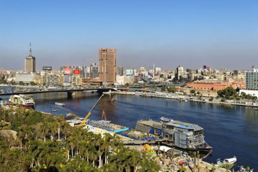 Egypt cairo dowtown overview nile river
