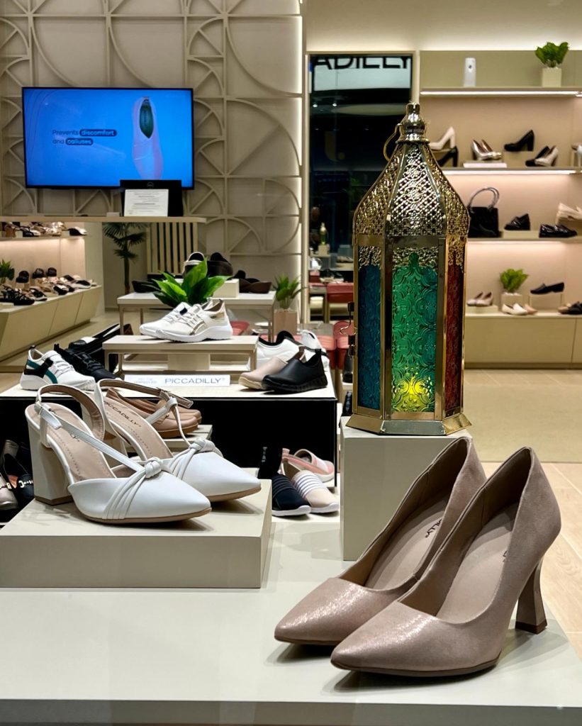 Shoes showcased in the new location. Following several years of operation in Kuwait, partnership has a new address in Abu Dhabi, too