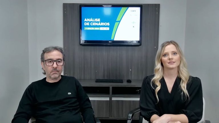 Marcos Lélis e Priscila Linck falando sobre calçados