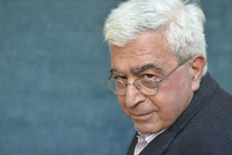Elias Khoury, Lebanese writer in 2013. Credit: Ulf Andersen / Aurimages. (Photo by ULF ANDERSEN / Ulf Andersen / Aurimages via AFP)