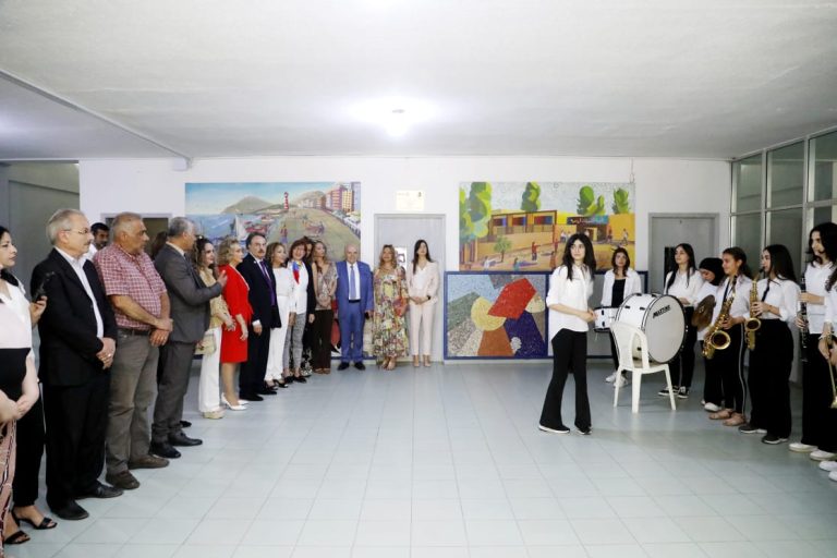 In the inauguration of the solar energy system on May 11, the Choueifat Public School’s student band performed for officials