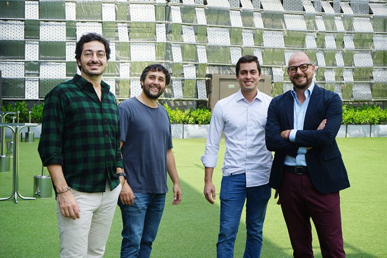 At Alianz Parque, Luiz Felipe Nastari (Datagro), Lisandro Lopez (XP), Pedro Freitas (XP), and Guilherme Nastari (Datagro). The festival is held by Datagro and presented by XP.