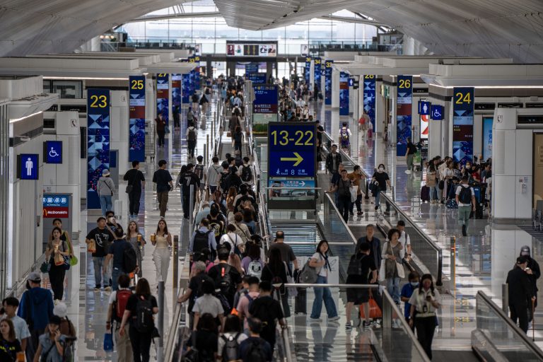 A general view is showing the Passenger Terminal at Hong Kong International Airport in Hong Kong, on May 27, 2024. (Photo by Vernon Yuen/NurPhoto) (Photo by Vernon Yuen / NurPhoto / NurPhoto via AFP)