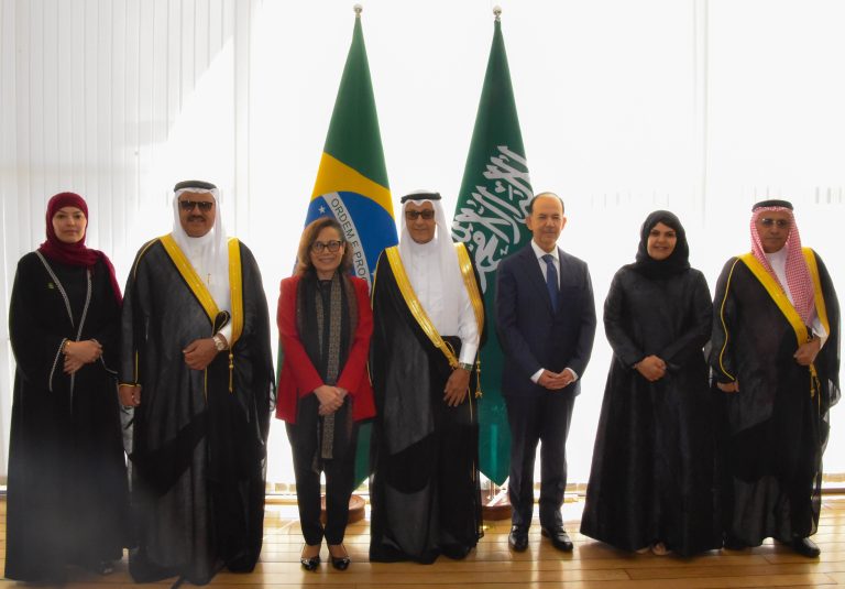 Rocha (3rd L to R) welcomed the Saudi group in Brasília