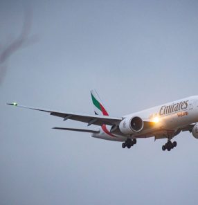 Emirates Boeing 777 Cargo Plane Landing At Amsterdam