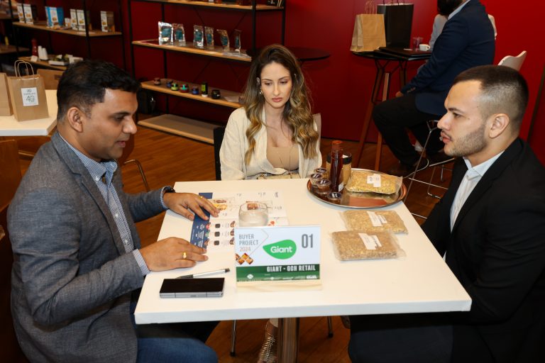 Vijikantha Bendiah of Malaysia's retailer Giant (L) says that halal goods are a way to ensure food safety