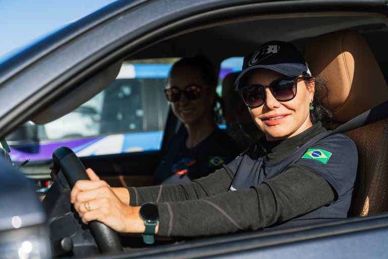 A Brazilian racing in Saudi Arabia Paula Breves (driver) and Vilma Rafael are rally competitors in the Master category