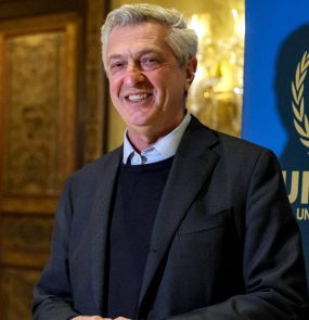 Filippo Grandi, head of the UNHCR, in Damascus, Syria: Families return to the country but need support to rebuild homes
