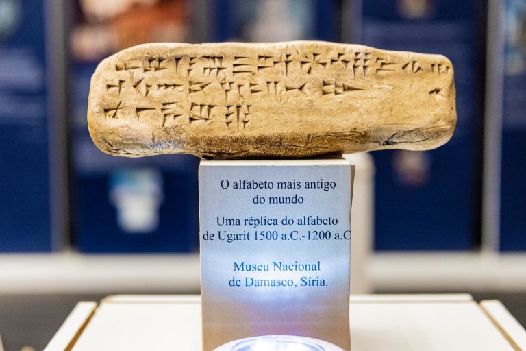 The displayed pieces depict different periods of Syria’s history