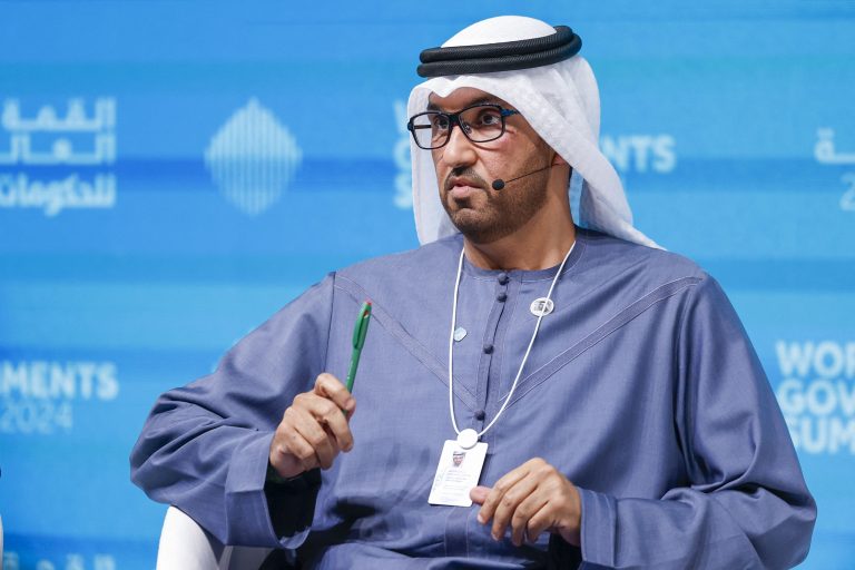 ADNOC Gas distributes record dividend amount DUBAI, UNITED ARAB EMIRATES - FEBRUARY 12: COP28 President Sultan Al Jaber, attends the World Summit of Governments in Dubai, United Arab Emirates on February 12, 2024. Waleed Zein / Anadolu (Photo by Waleed Zein / ANADOLU / Anadolu via AFP)