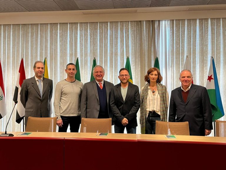 From L to R: Arthur Jafet, Javier Amadeo, Mohamad Abdouni Neto, Louay Khraish, Isabel Fernández, an d Gabriel Bonduki discussed partnerships and culture promotion