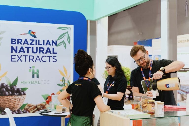 Brazil booth: Showcase of typical Brazilian products for Malaysian public