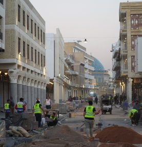 Renovation works on Baghdad’s historic Al-Rasheed Street