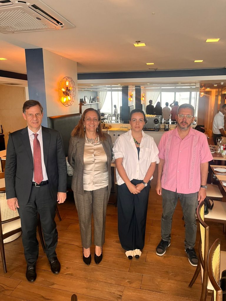 Mourad (L) and Baltazar (3rd from L to R) met with diplomats from Egypt