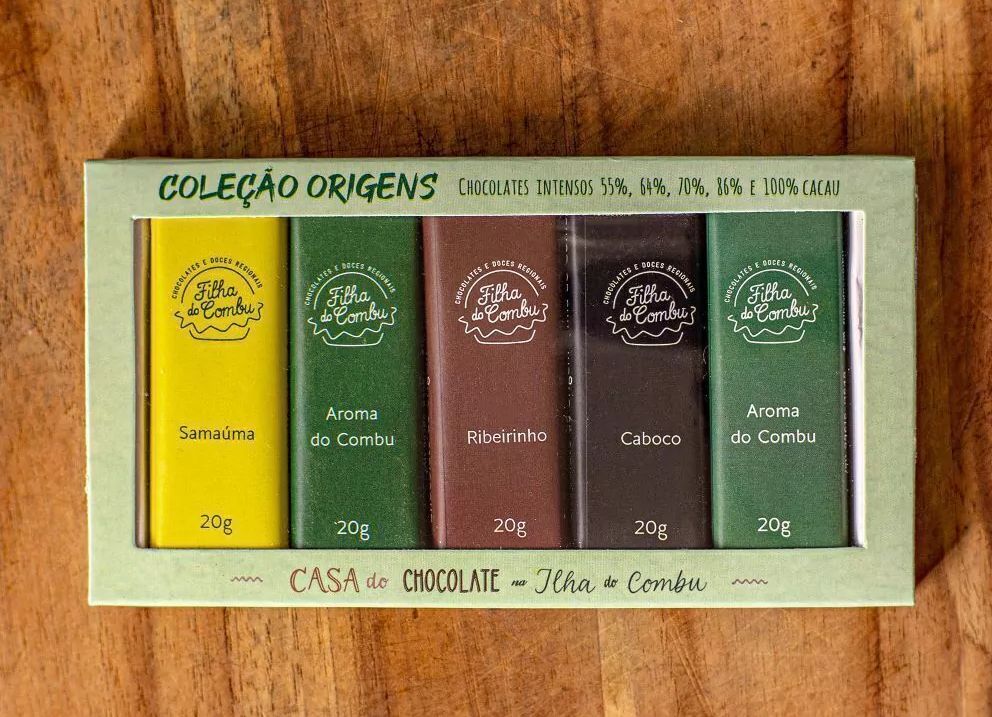 The chocolates range from 55% to 100% cocoa