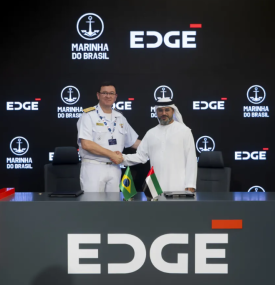 Zampieri (à esq.) e Al Marar: acordo entre Edge Group e Marinha do Brasil poderá envolver escudos antimísseis