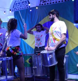 Bloco Rubra Rosa em festa anterior do Instituto Guimarães Rosa: ritmos do Brasil na capital libanesa