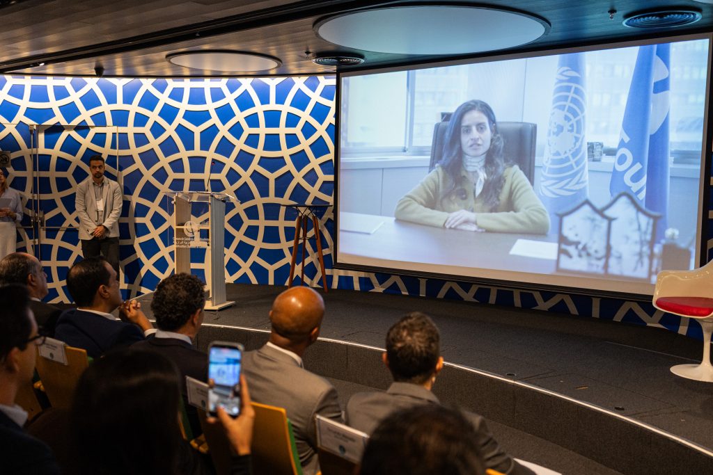 Shaikha Al Nuwais, from UN Tourism, participated via video message