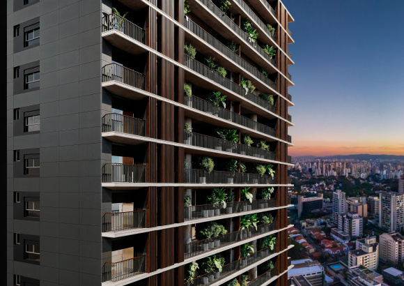 Futura fachada do edifício, que terá unidades com até 485 metros quadrados