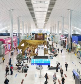 Terminal de passageiros do aeroporto de Dubai em imagem de arquivo: espaço aéreo fechado temporariamente